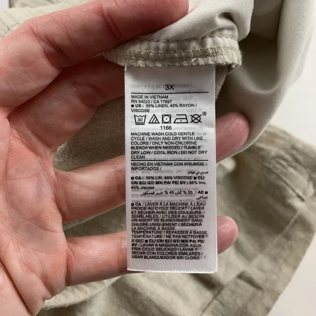 Old Navy Flax Linen Blend High Rise Comfort Waistband Shorts 3X New - Image 4