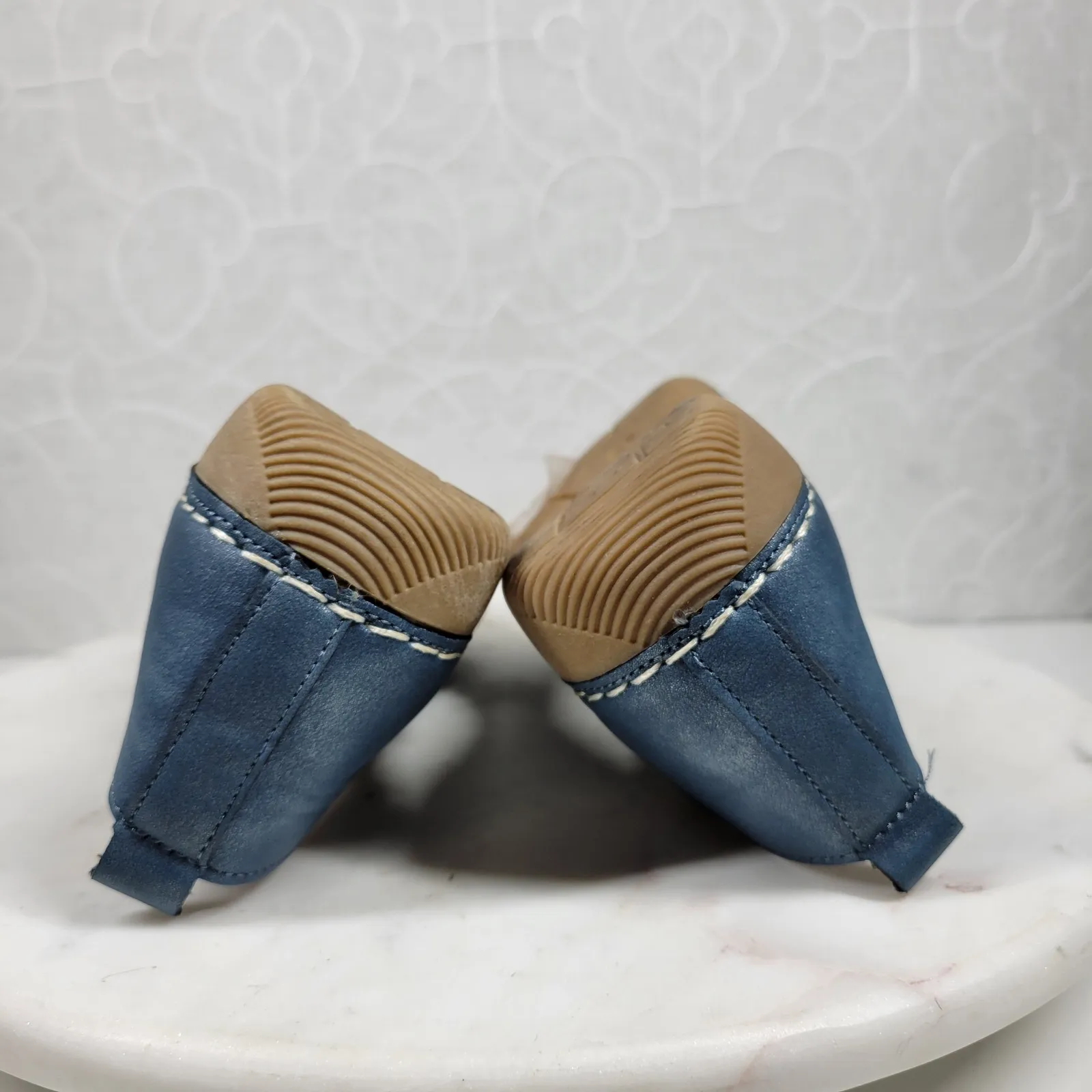 GC‎ Lira Leather Mary Janes Womens 7 Metallic Blue Closed Toe Shoes - Image 10