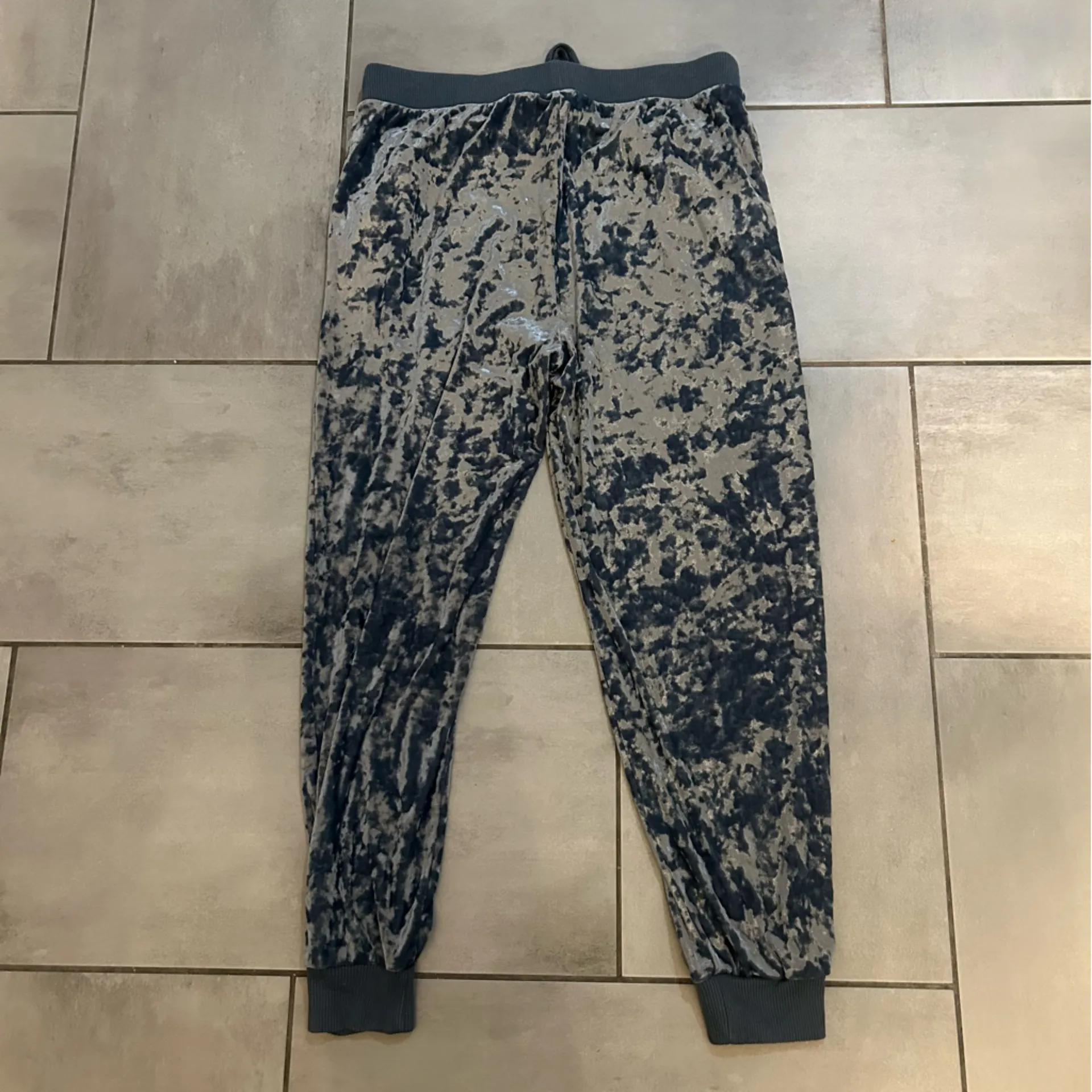Aerie Crushed Velour Jogger Pants – Soft Navy Blue Lounge Sweatpants - Image 3