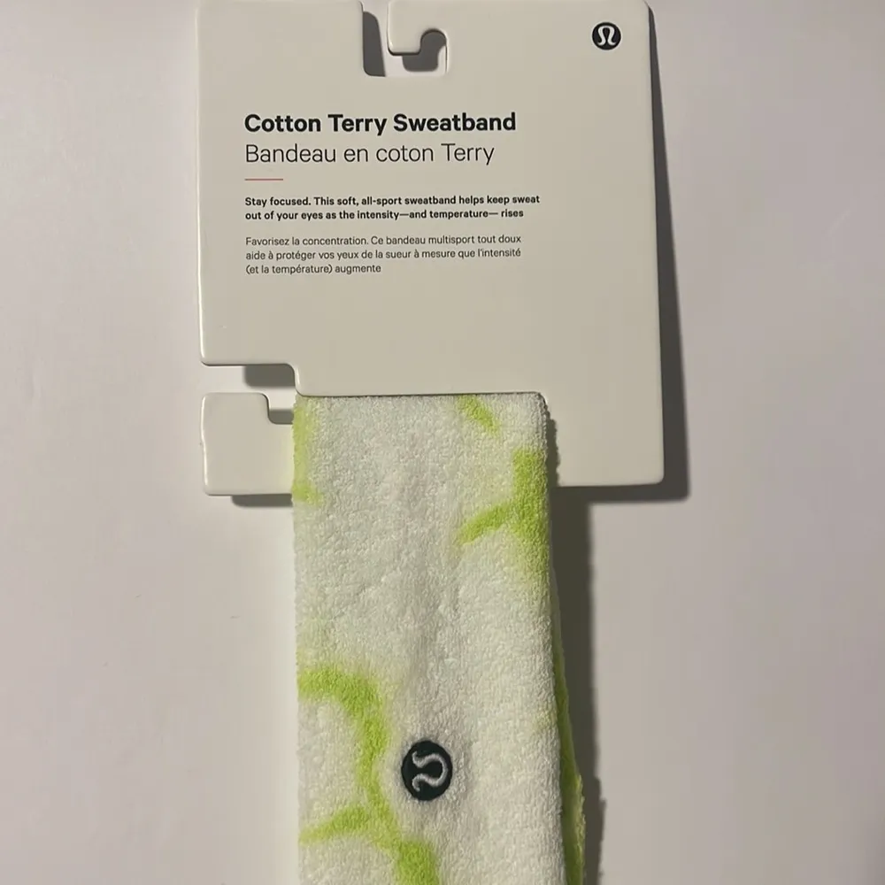 Lululemon Sweatband Headband New Cotton Terry Sweatband Electric Lemon ELLE OS - Image 5