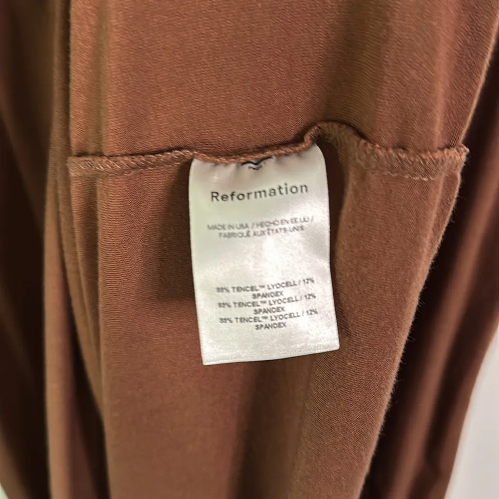 Reformation Brown Off-Shoulder Dress - Image 7