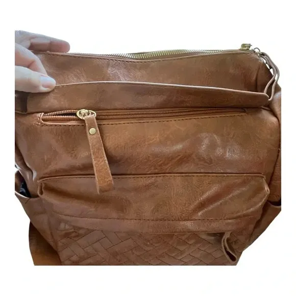 Backpack Purse Convertible Travel College Shoulder Bag Brown Animal Print Strap - Image 10