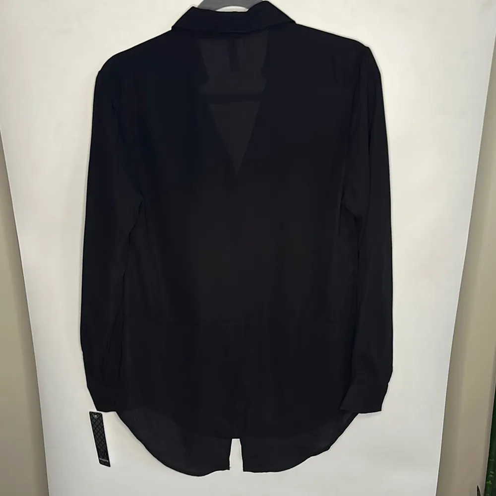 Massini  Black Sheer Button Down Shirt - Image 7