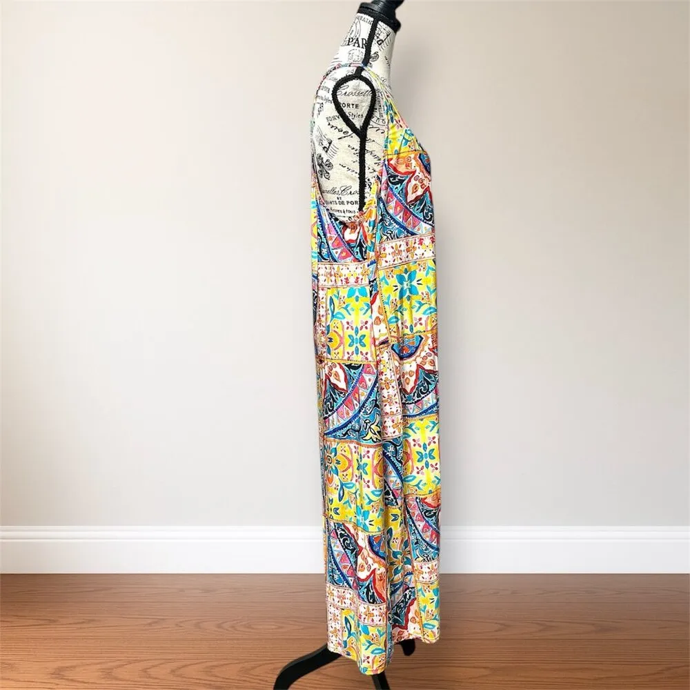 La Blanca XL Patchwork Midi Cover-Up Dress Resort Vacation Travel Beach Cruise - Image 4