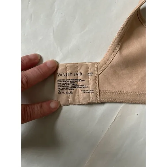 Vanity‎ Fair Bra Full Coverage Smooth Comfort Underwire Beige Size 42DD - Image 4