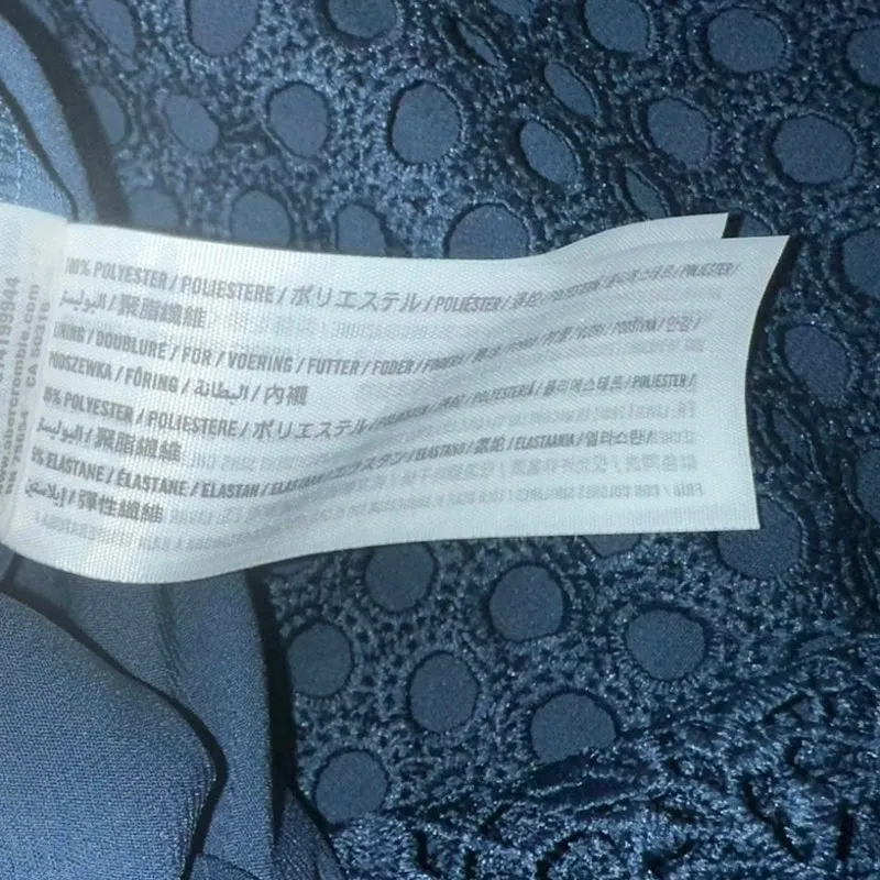 Abercrombie &‎ Fitch Women's Navy Blue Eyelet A-Line Short Dress Size L - Image 8