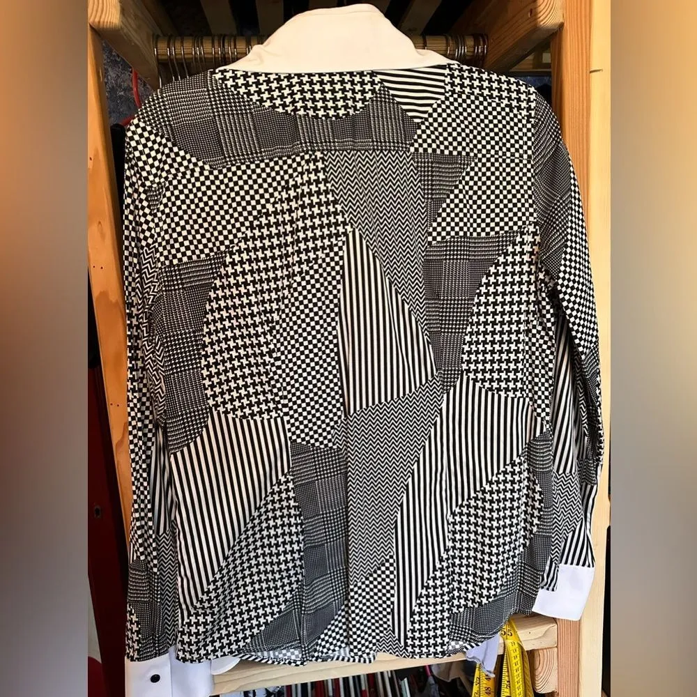 NARACAMICIE Made in Italy Patchwork Print Button Down Shirt Women's Black Size undefined - Image 6