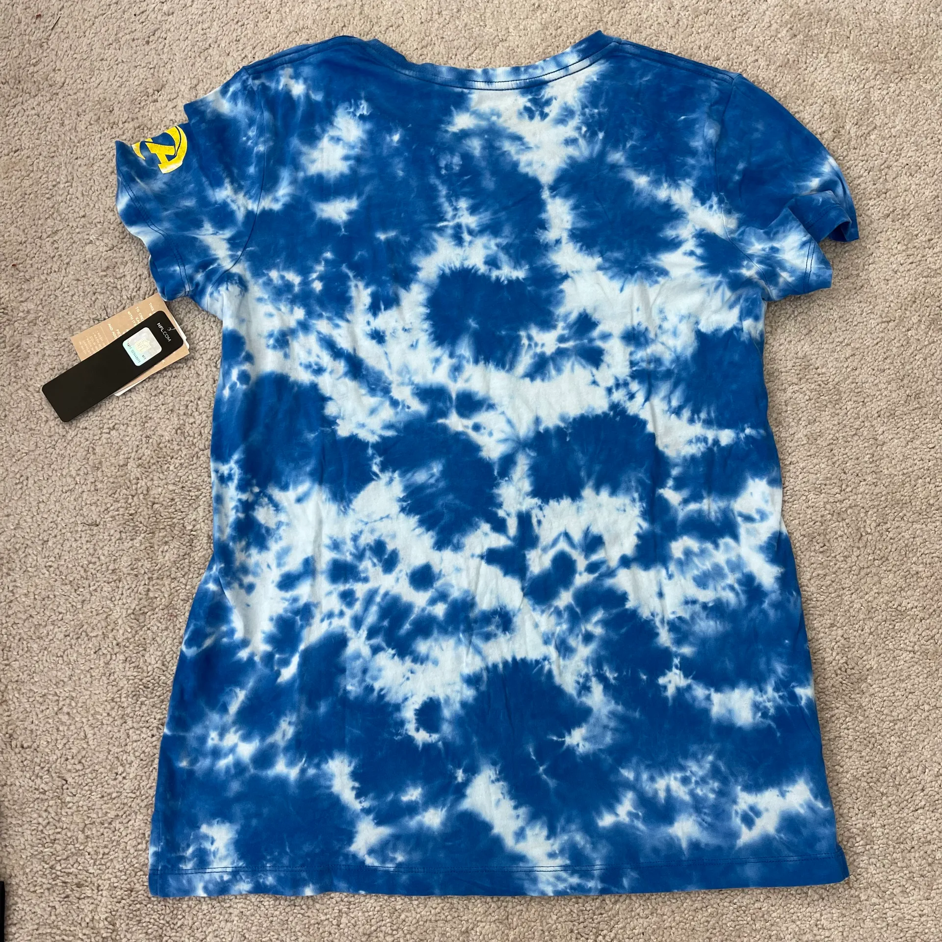 Apparel Women's Los Angeles Rams Tie Dye Blue T-Shirt NWT - Image 2