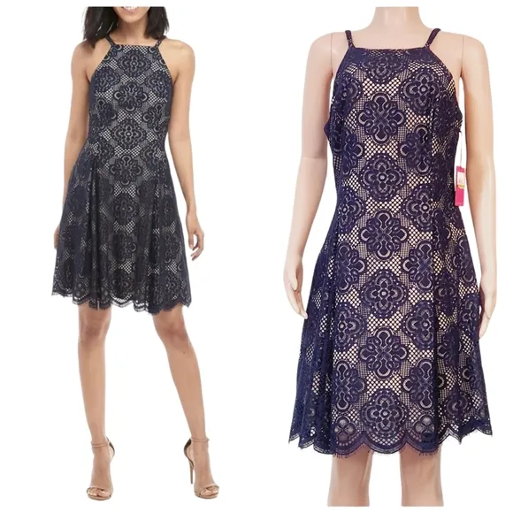 Vince camuto Lace Halter Fit & Flare Dress Size 14 - Image 2