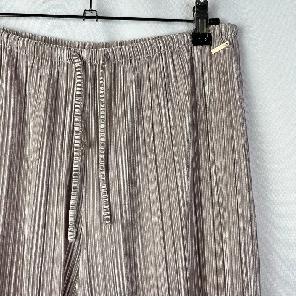 Danskin Rose Gold Crinkle Pleat Straight Leg Casual Pants S - Image 3