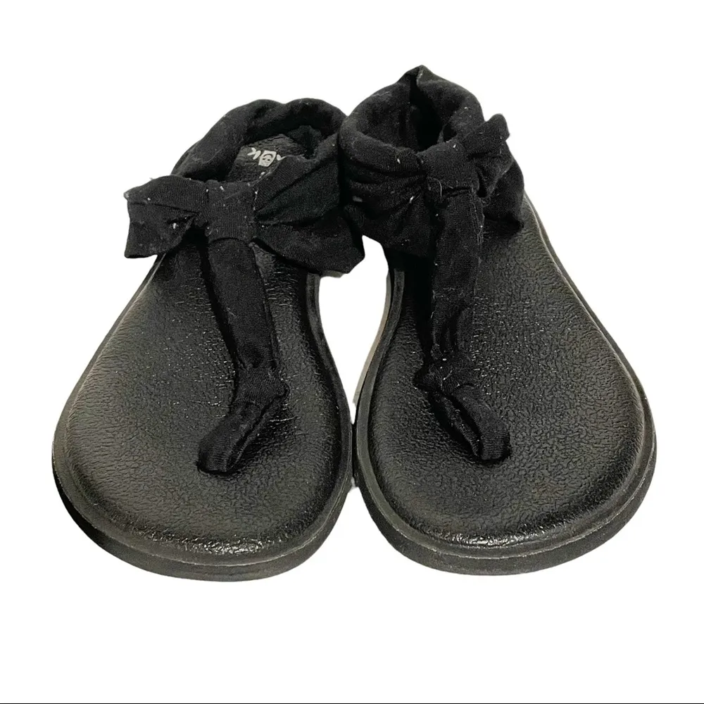 Sanuk Size 6 Yoga Slinget Black Sandal Slip on Ankle Strap SWS10789 Mat - Image 3