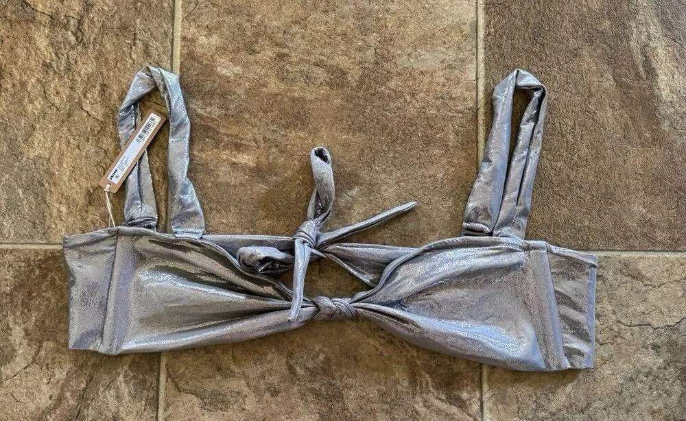 Skims Liquid Shine Swim Bandeau Smoke Size 2X - Image 2