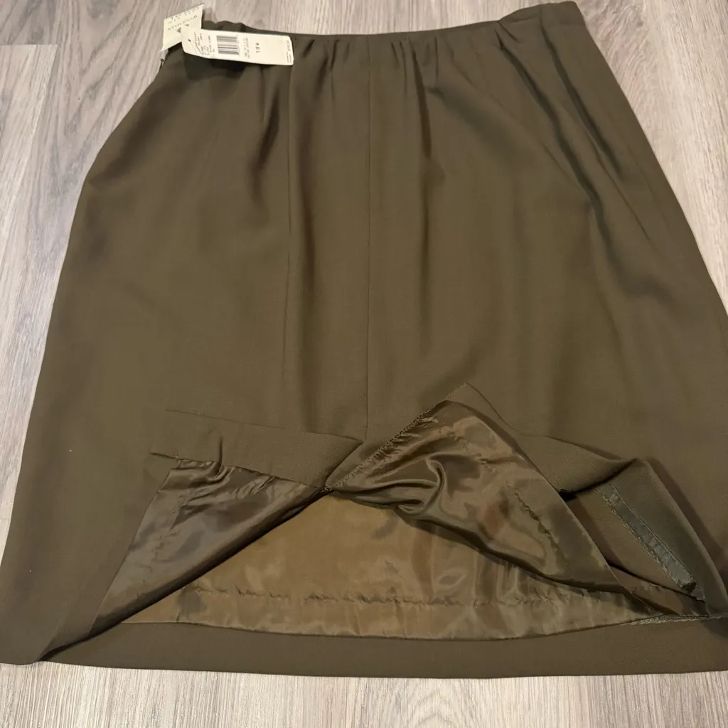Jones New York Size 18W Olive Green Wool Straight Pencil Skirt NWT - Image 5