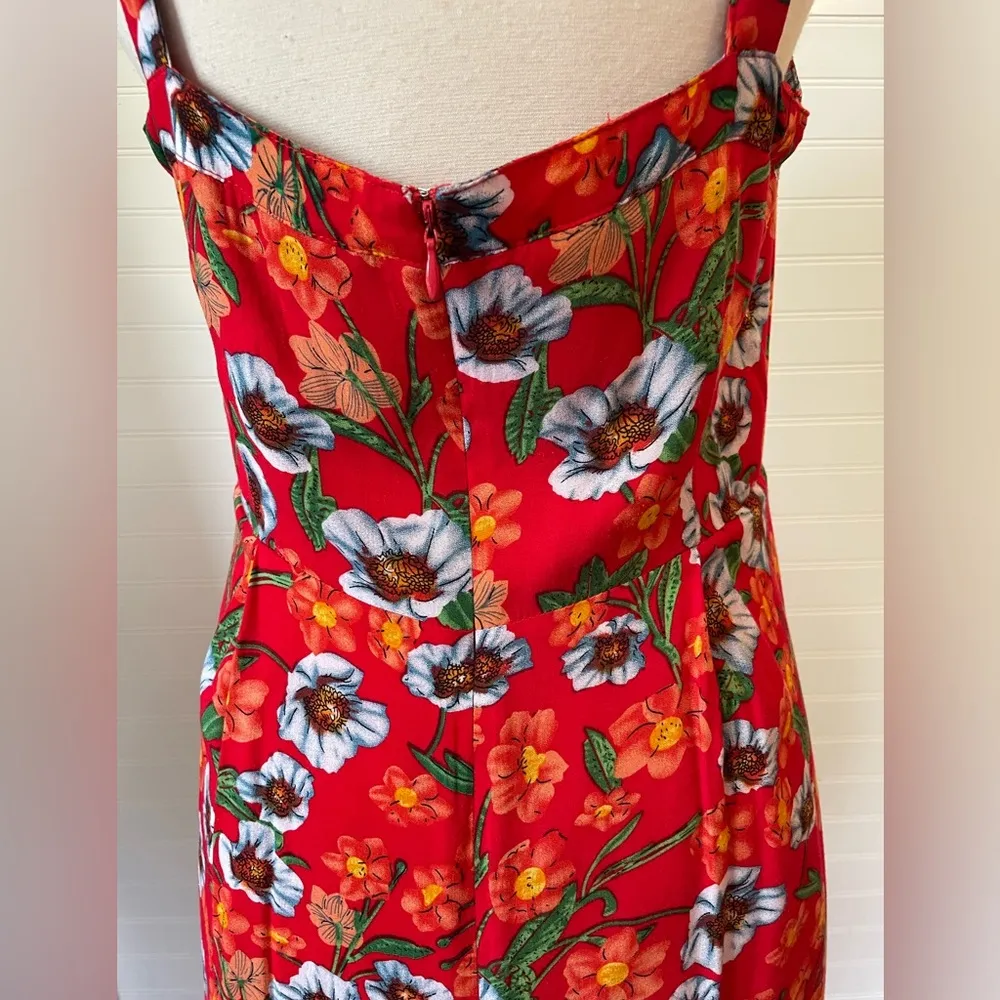 Sugarlips Red White & Blue Floral Lace up Maxi Dress - Image 6