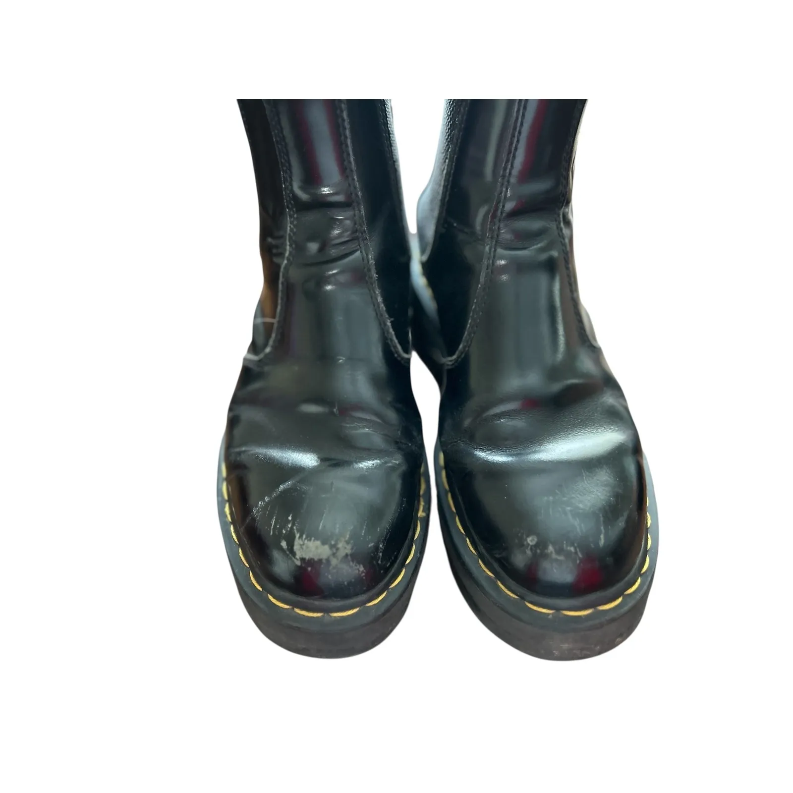 Dr Martens 2976 Quad Black Patent Leather Chelsea Boots Platform Size 7 - Image 2