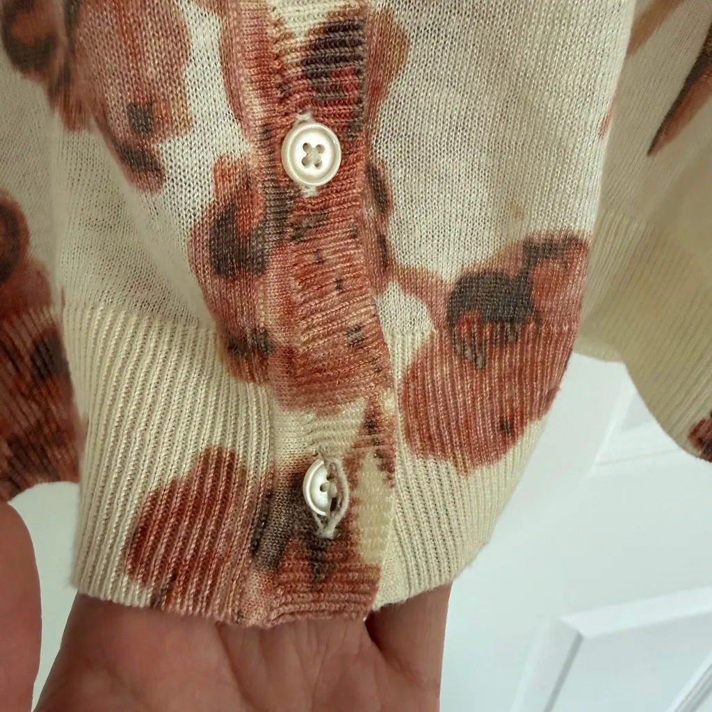 Talbots Women’s Cardigan XL Floral Linen Blend 3/4 Sleeves NWOT Lightweight - Image 7