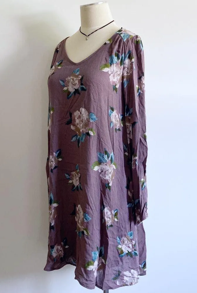 Floral Bohemian Open Back Shift Dress Purple - Image 2