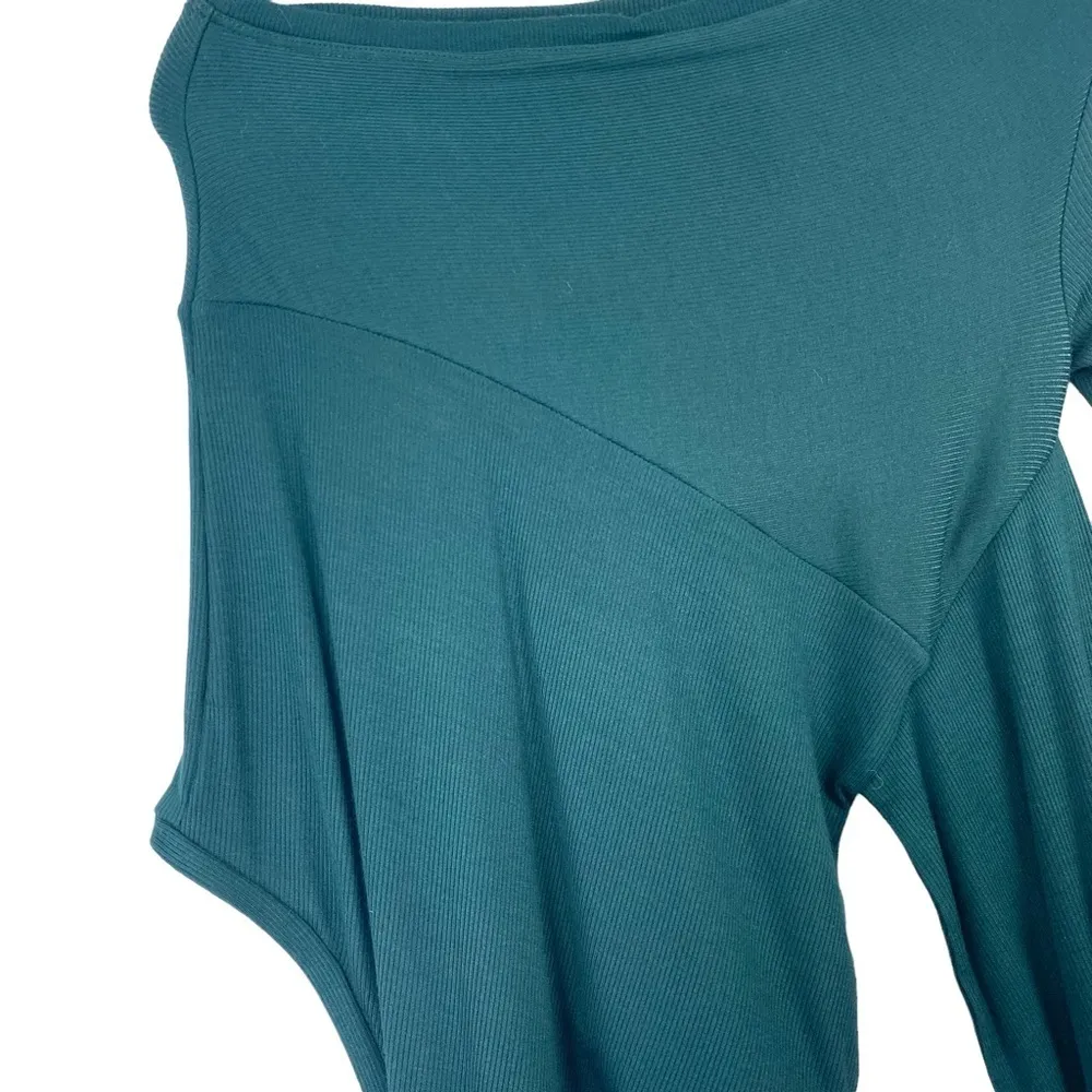 Alix NYC S Women's Blue Green Jade Jersey Fabric One Sleeve Blake Bodysuit NWT - Image 3