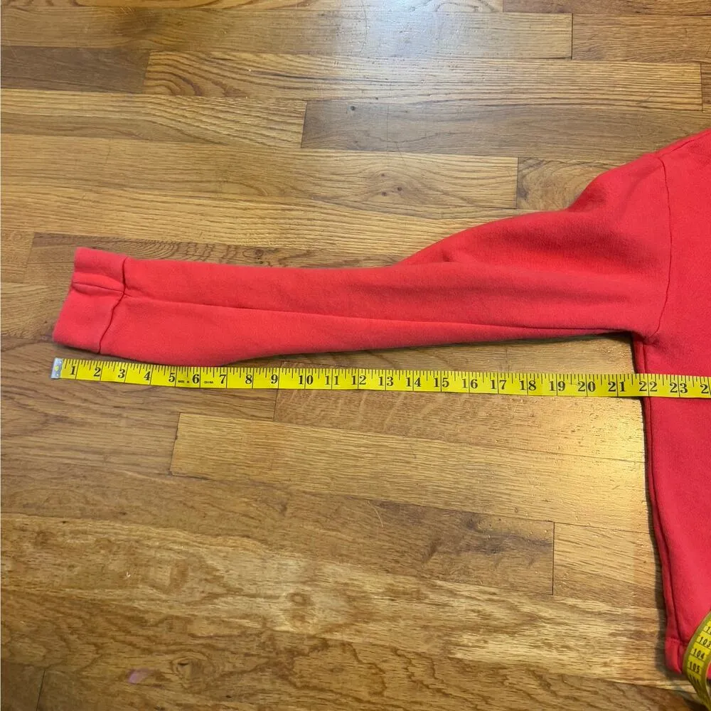 Future State Women’s Small Red Skull Fire Zip Long Sleeve Pullover Sweater Retro - Image 5