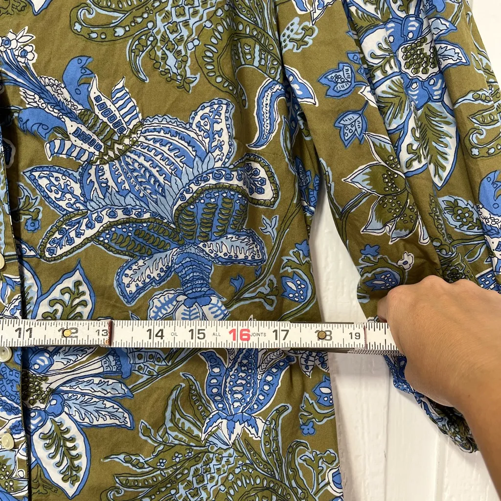 Talbots Poplin Shirt Dress with waist tie in Lively Floral size 10 - Image 8