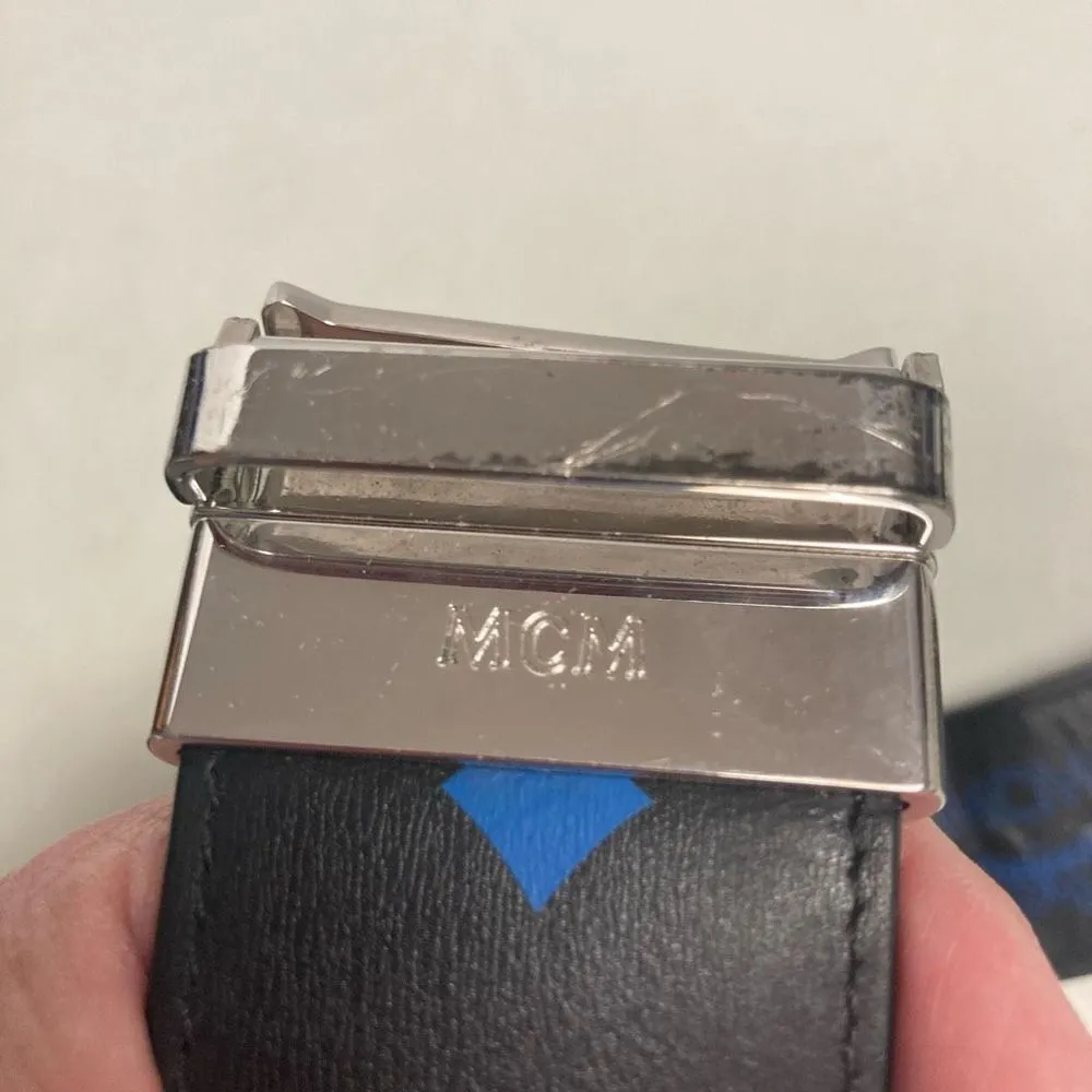 MCM Unisex Reversible Monogram Logo‎ Belt 45” length Black - Image 5