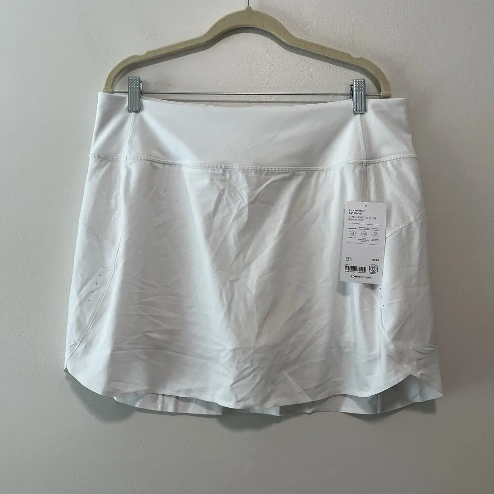 Athleta NWT Run with It 16‎ Inch Skort in White Size XL - Image 4
