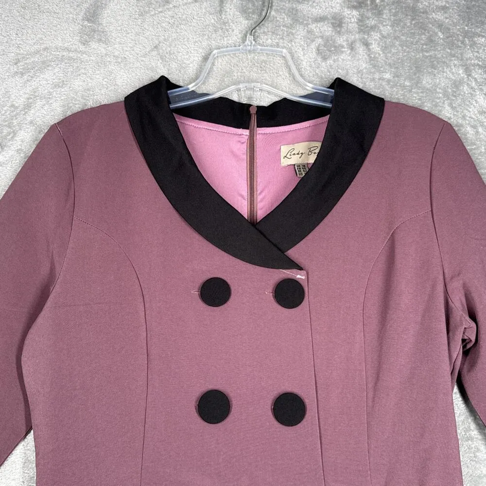 Lindy Bop Dress Womens 12 Purple Mauve Deanna 50s Pin - Image 5