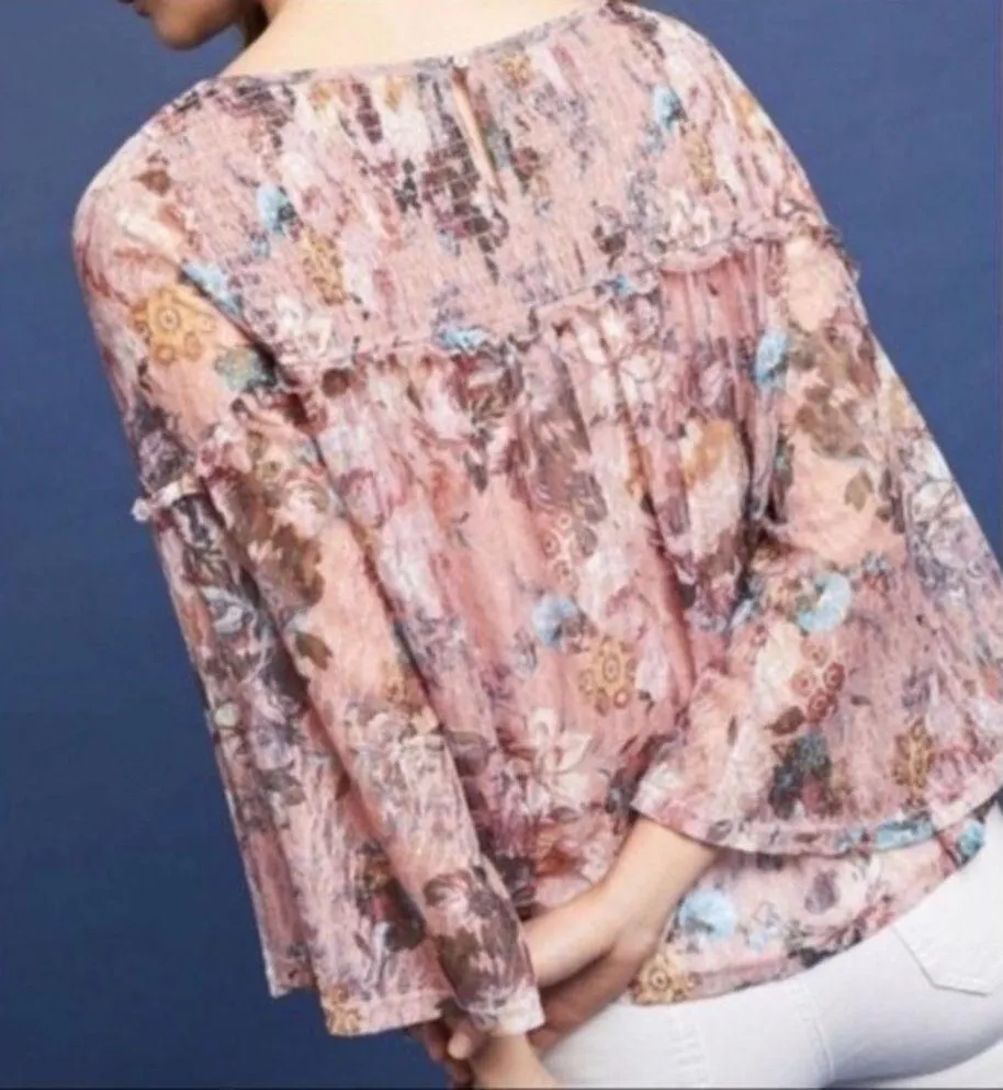 Anthro Akemi + Kin Patrizia Floral Lace Blouse (S) - Image 2