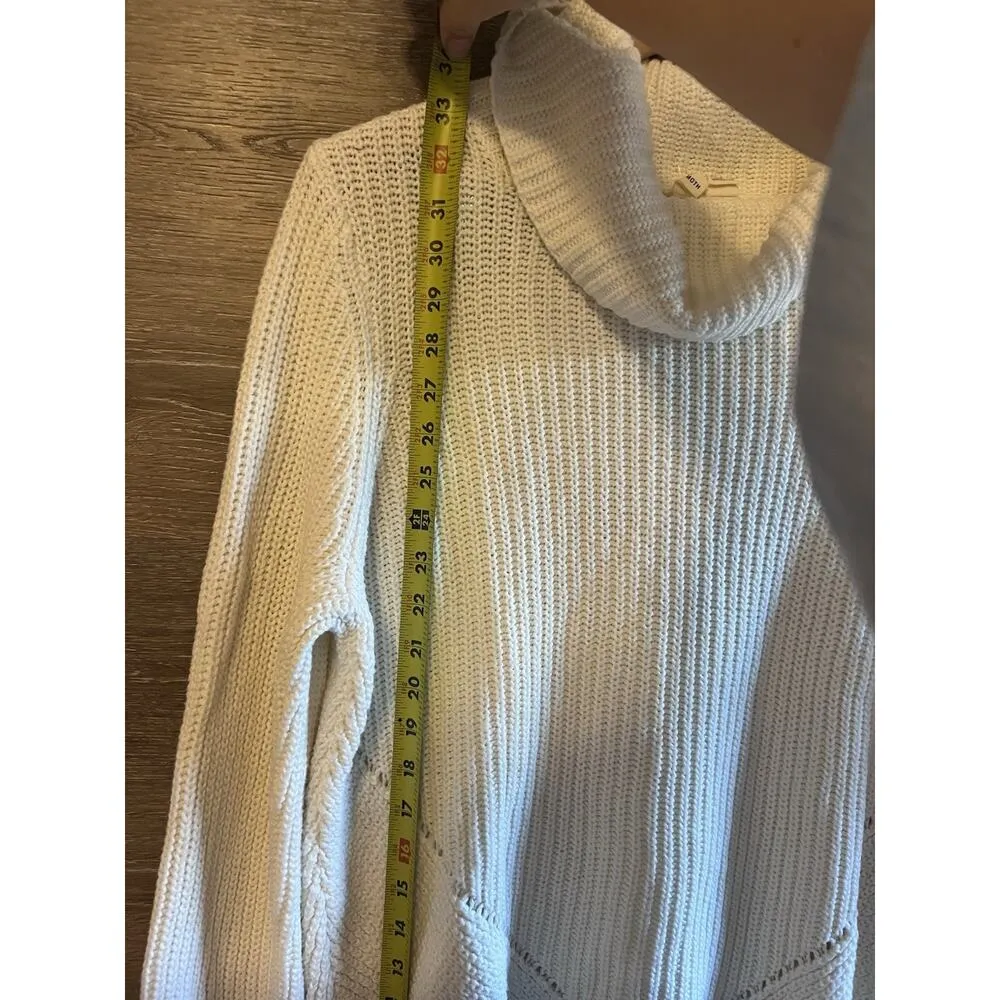 MOTH Anthropologie XL Ivory Chunky Knit Sweater Turtleneck Juliette Timeless - Image 7
