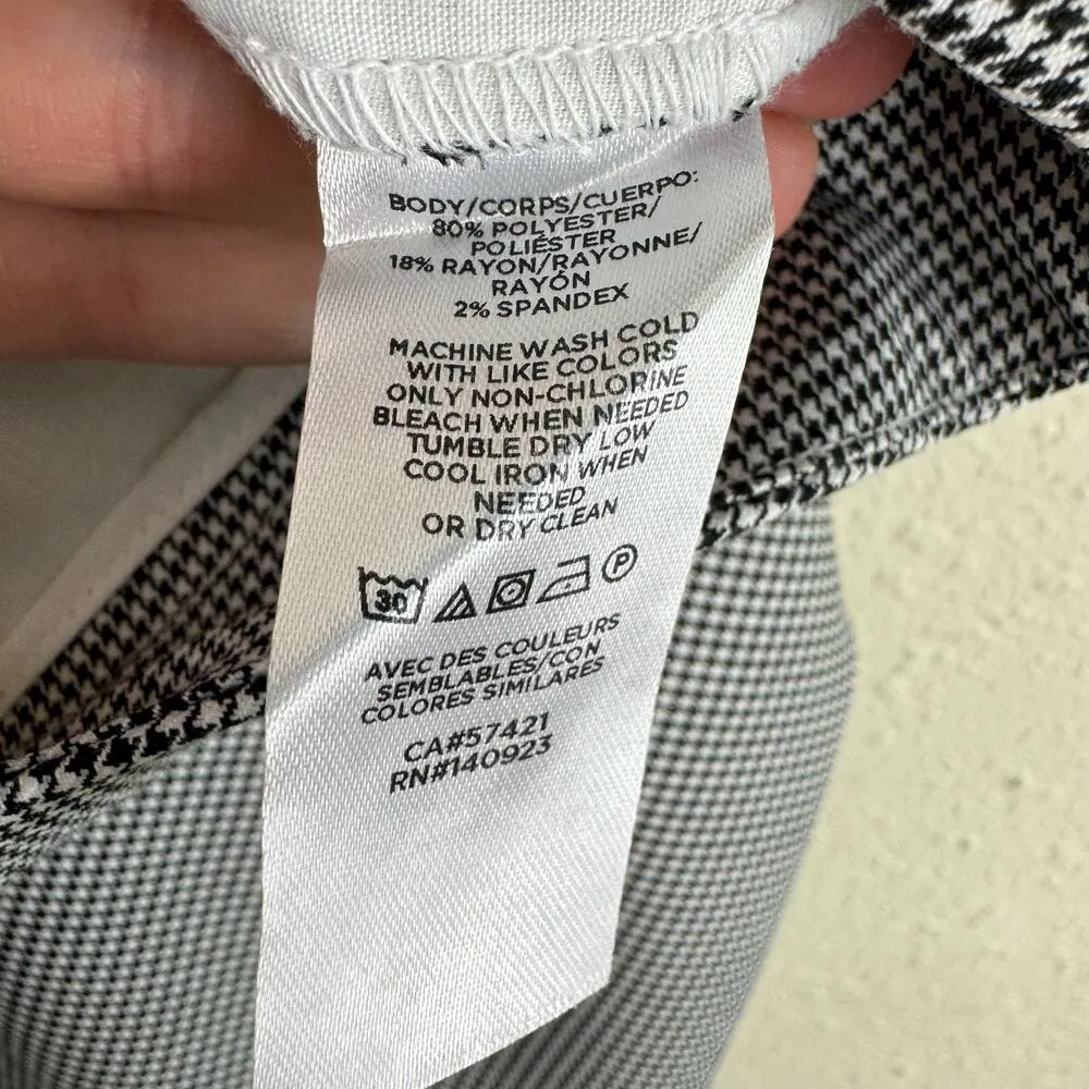 LOFT NWT Black White Checkered Houndstooth Straight High Rise Pants Plus Size 14 - Image 9
