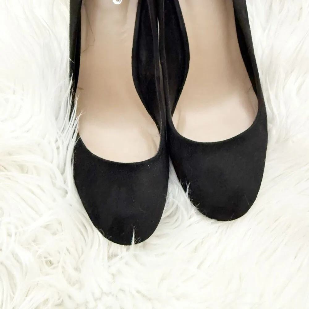 MIX NO. 6 | Black Ommi 3.5" Block Heel Heels Pump Pumps Microsuede | Size 9 - Image 3