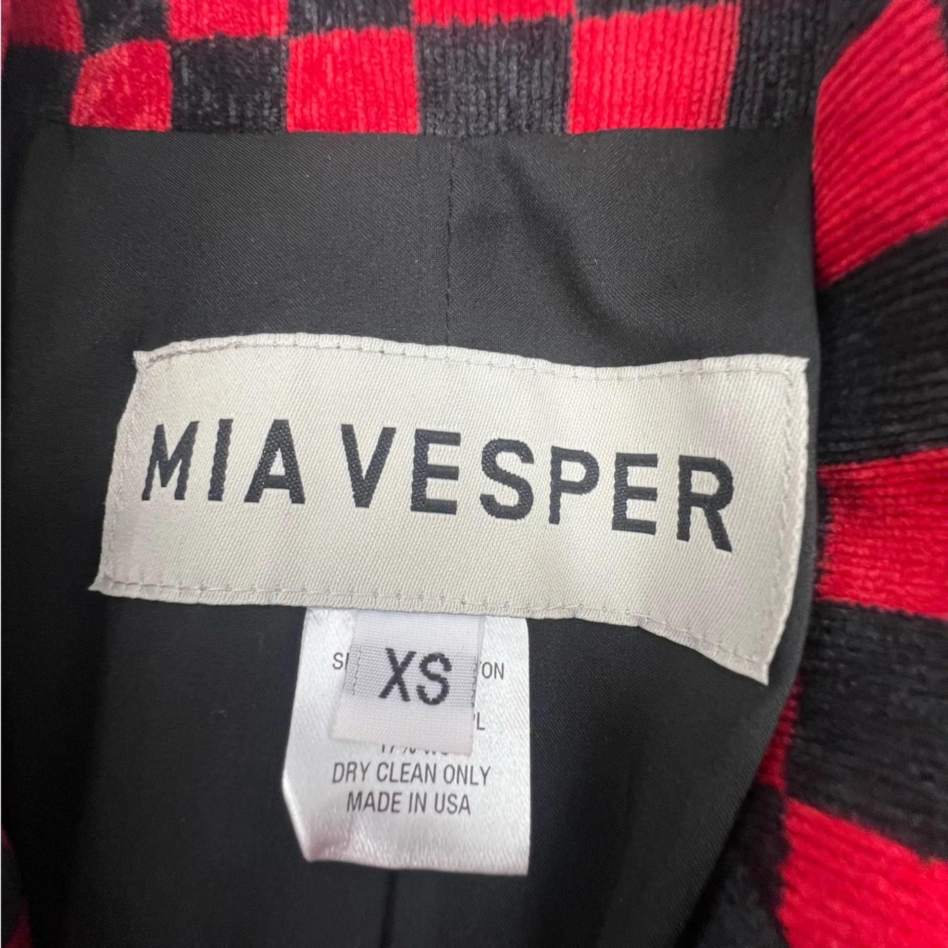 Mia Vesper Delinquent Behavior corduroy blazer in red and black sz XS - Image 4