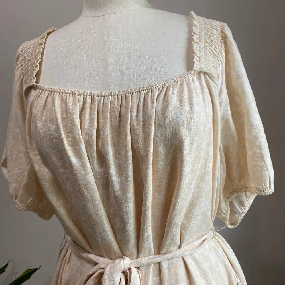 Lane Bryant Linen Blend Smocked-Shoulder Puff-Sleeve Dress Size 18/20 - Image 5