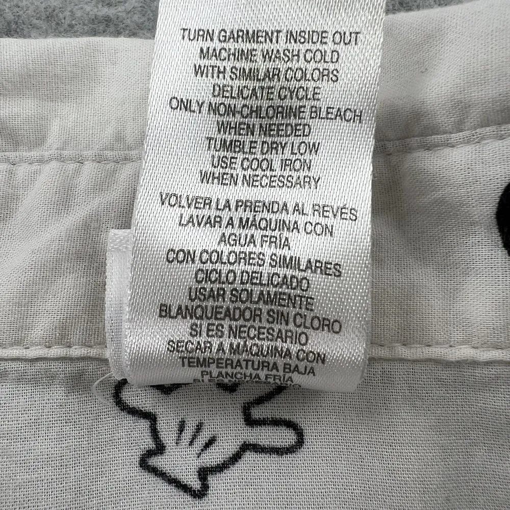 Disney  Minnie Mouse Button Down Long Sleeve Tunic‎ Sleepwear White/ Black Medium - Image 11