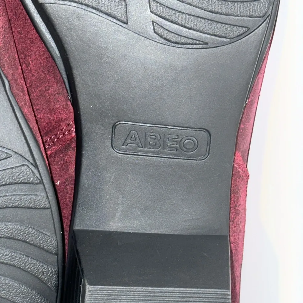 Abeo Ankle Boots Melanie Burgundy Tumbled Leather Bootie Women’s 7 Red - Image 9