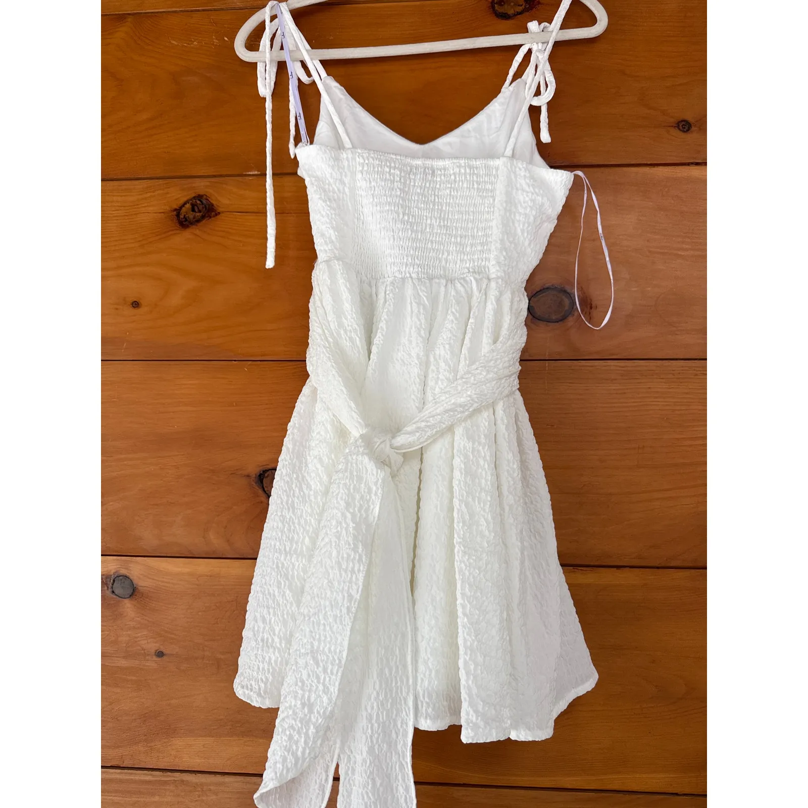 NWT Lulus Cute and Sweet White Tie-Back Mini Skater Dress Party Cocktail Size S - Image 3