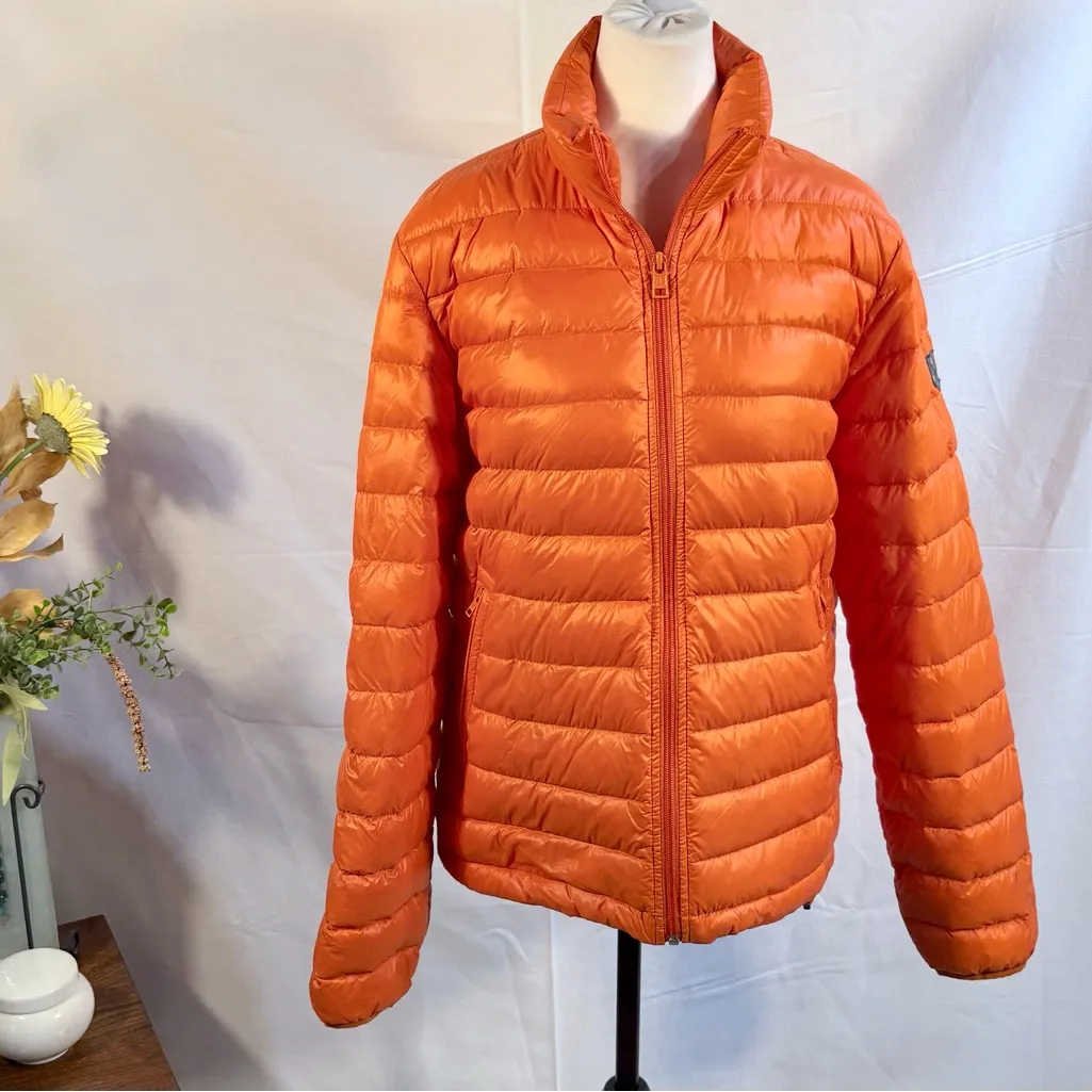 American Eagle 70/30 Down Lightweight Puffer Jacket Bright Orange Size Small💚 - Image 2