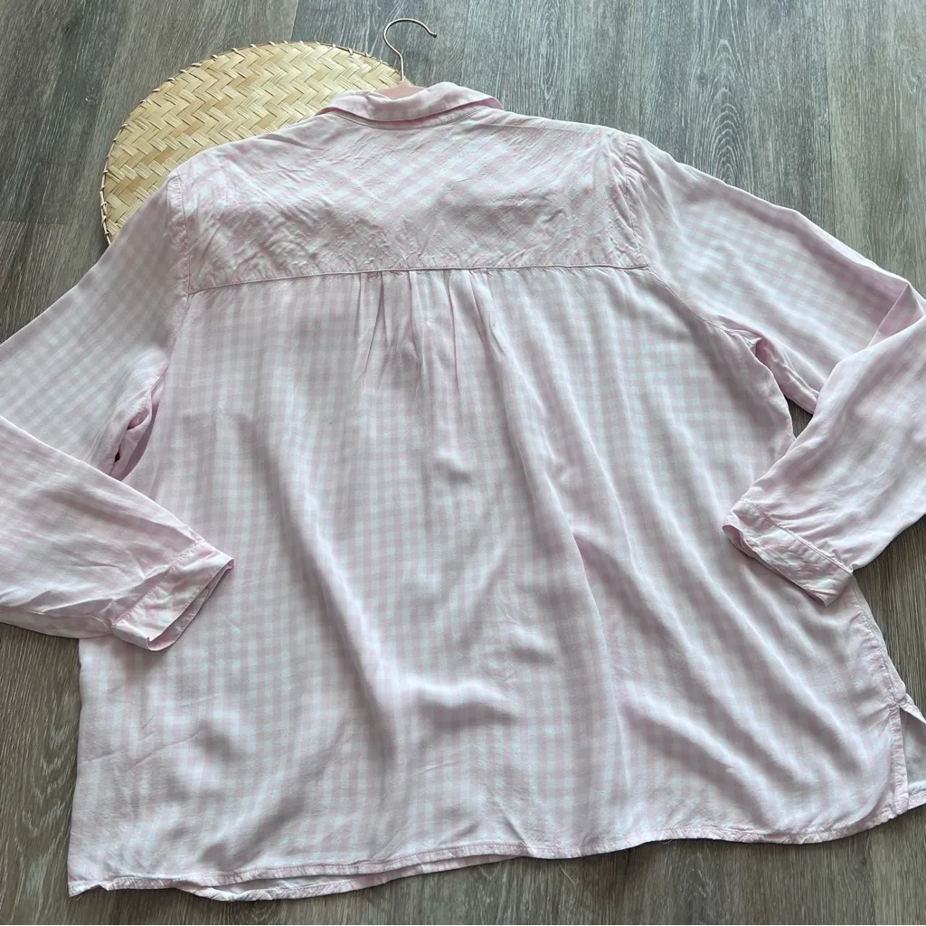 J.‎ Jill pink gingham print popover blouse Size L - Image 7