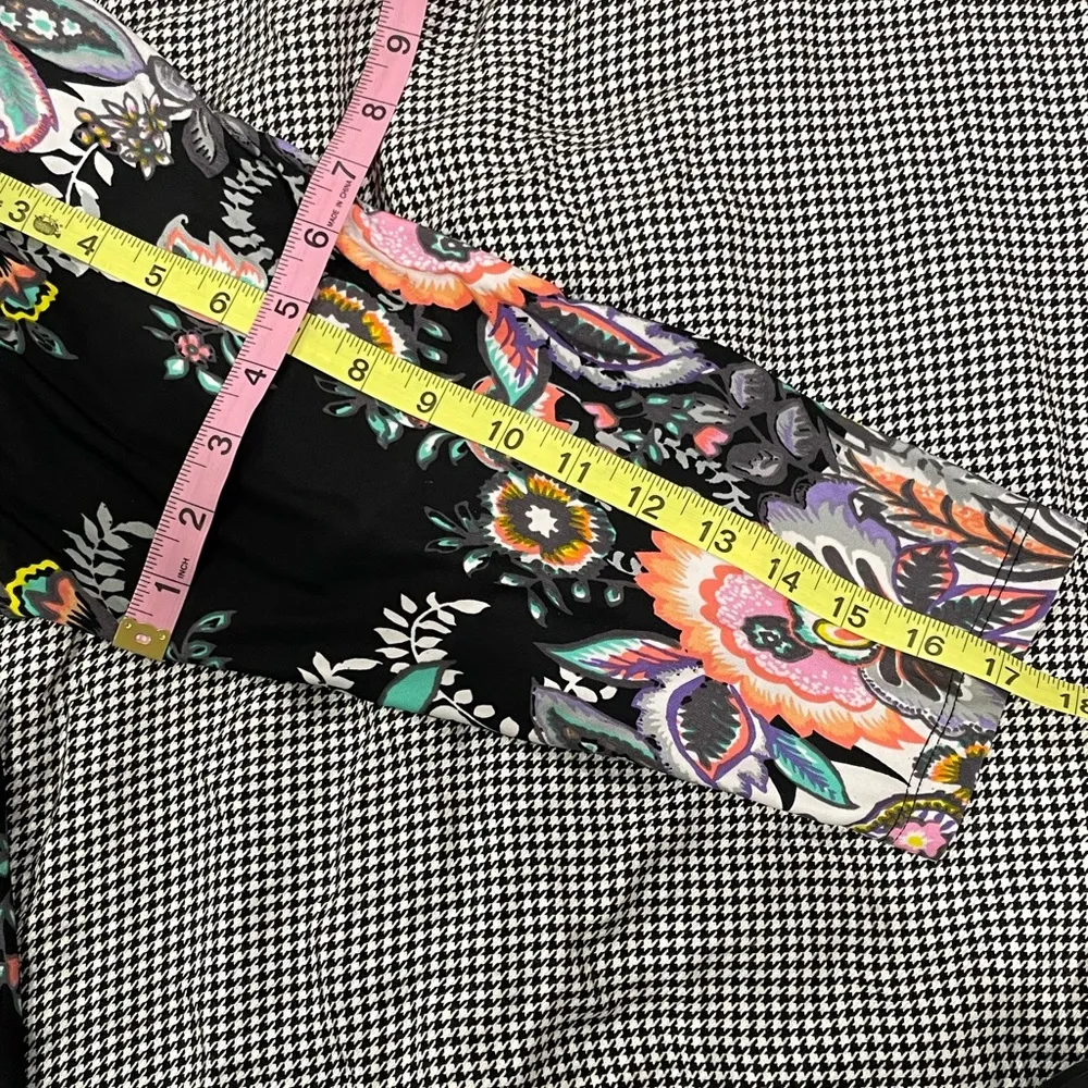 Bob Mackie wearable art multicolor floral Sheath Dress 3/4 Sleeve Crew Neck - Image 6