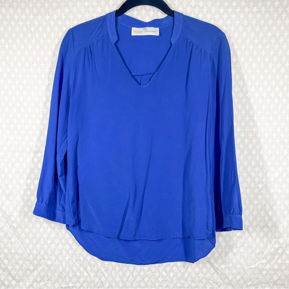 Amanda Uprichard Blue Silk Top‎ - Image 2