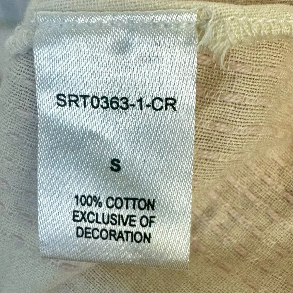 THML Embroidered Tassel Front Button & Tie Back Top Size Small - Image 8