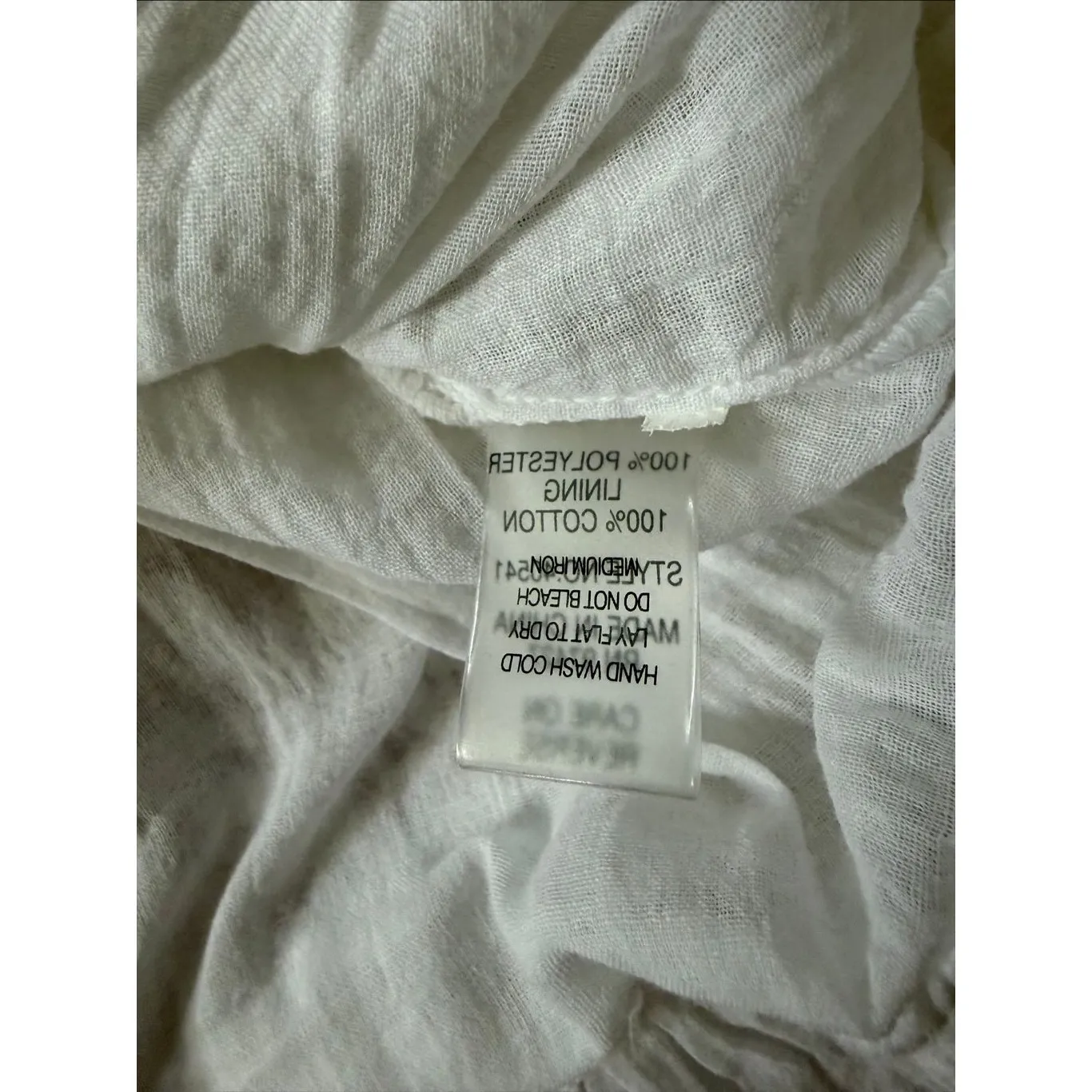 Gaby & Eden Ivory Lace Layered Tunic Top XL Sheer Cotton Mesh Ruffle White - Image 5