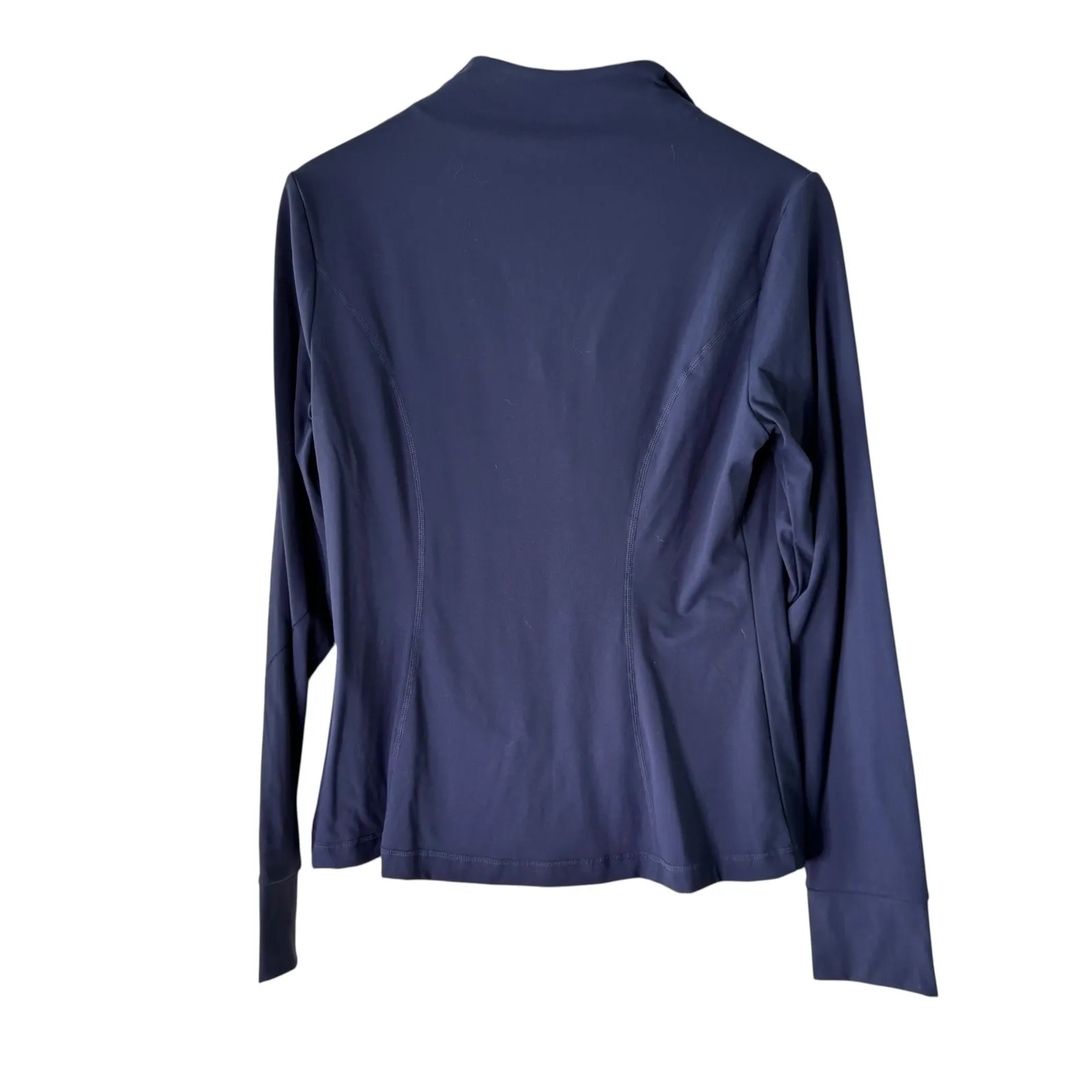 Trendy Queen Full Zip Jacket Women's Activewear Layering Top, Size L Blue Size L - Image 8