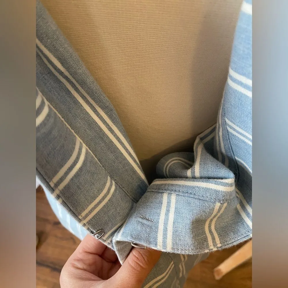 Chicos Pin Strip Cotton Blue & White Blazer Jacket - Image 6