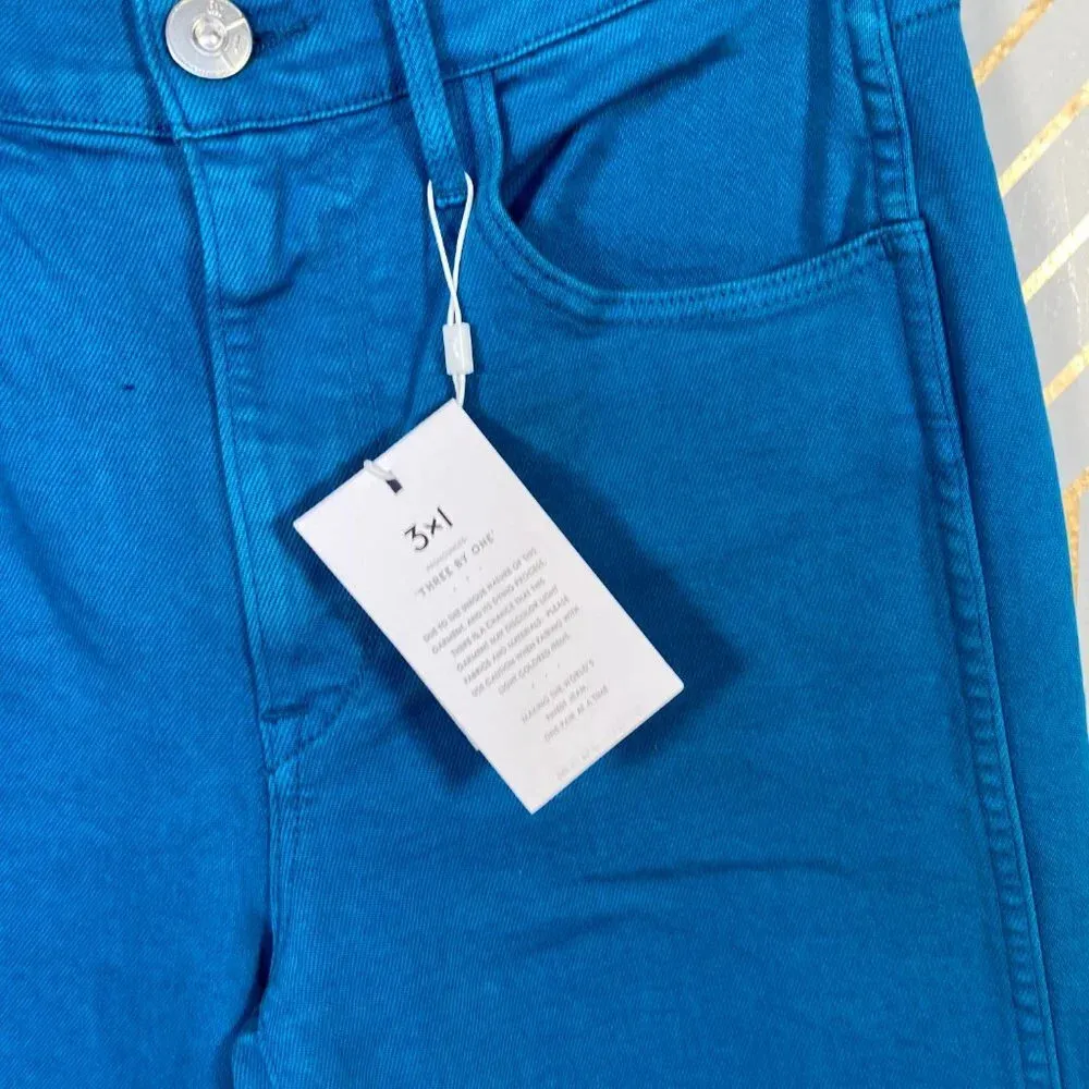 3x1 W4 Shelter Jeans Pant Wide-Leg Crop Overdyed Vintage‎ Denim Blue Size 25 - Image 6