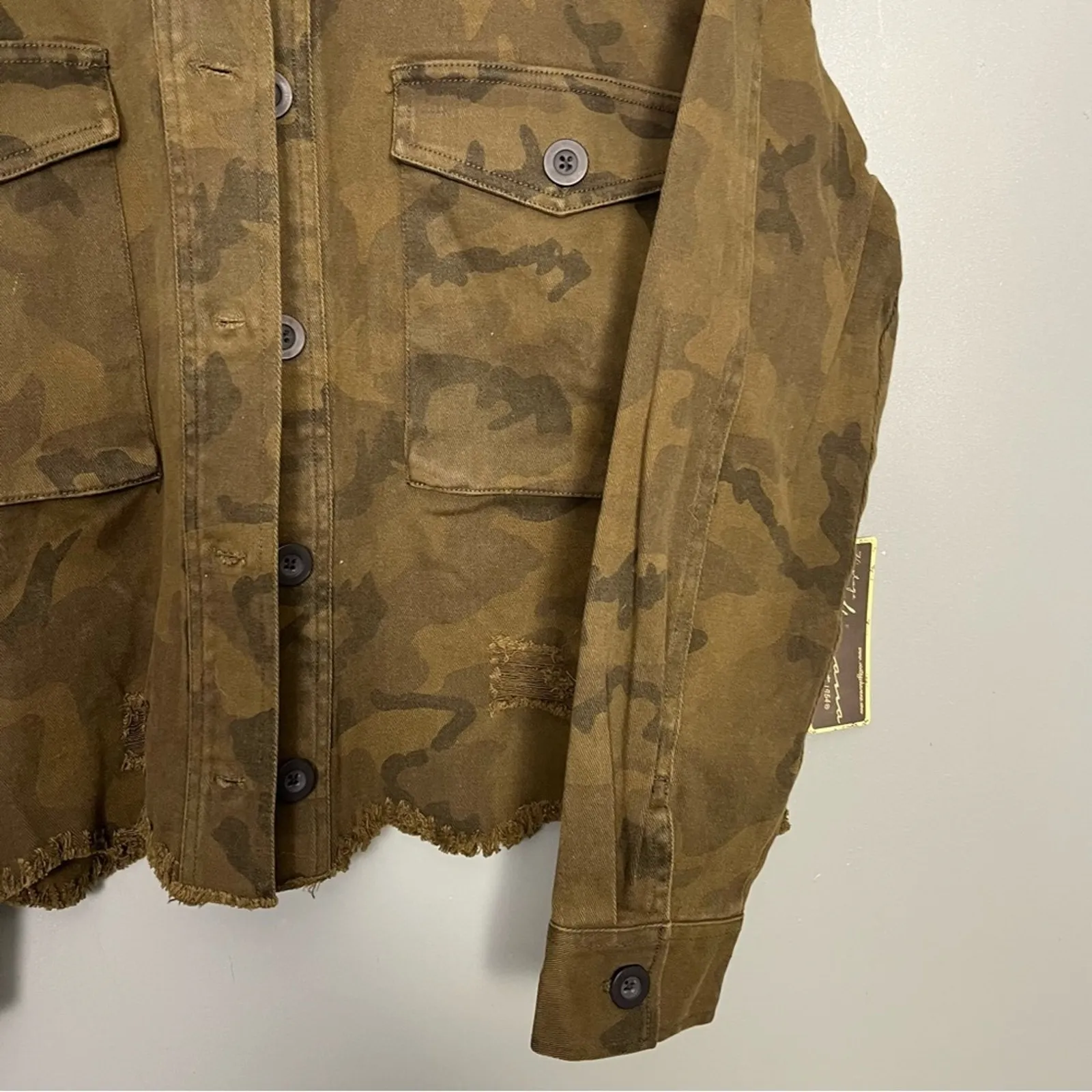 NWT Vintage Havana Military Style Camo Jacket Green Women’s Medium - Image 7