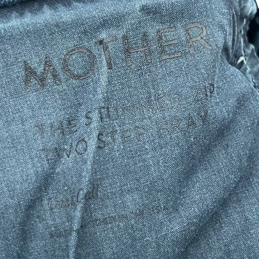 MOTHER The Stunner Zip Two Step Fray Skinny Jeans Last Call Dark Wash Size 24 Blue - Image 9