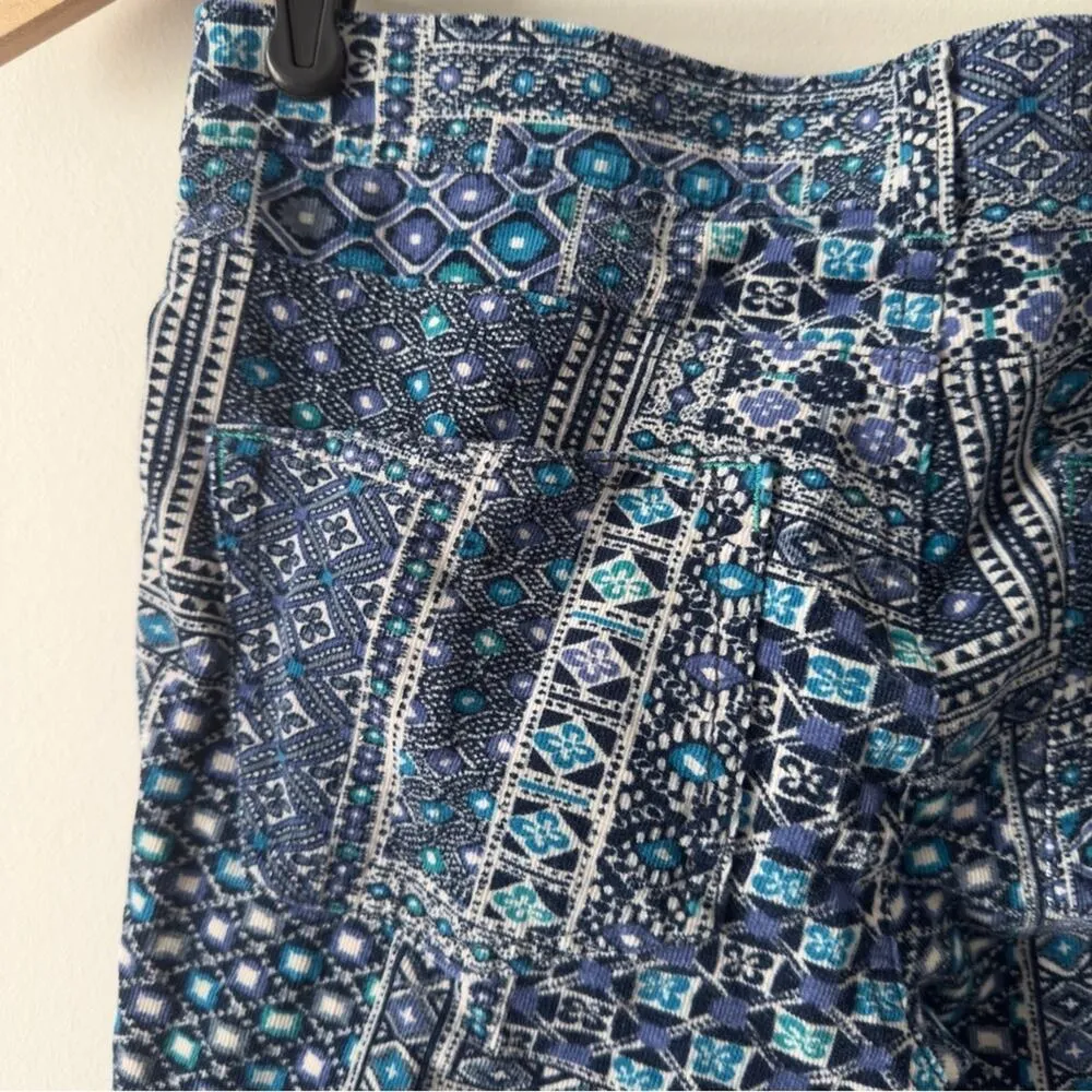 Pilcro and the Letterpress Anthropologie Blue Patterned Patchwork Corduroy Pants - Image 5