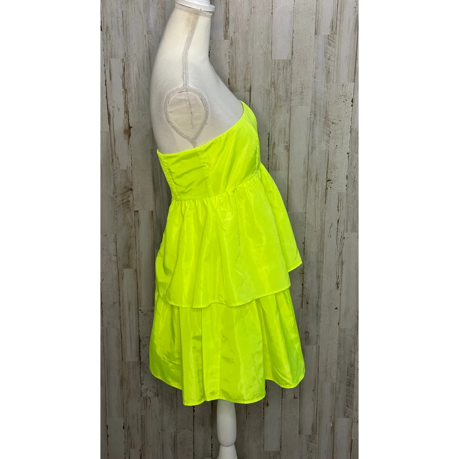 Crosby by‎ Mollie Burch Dabney Dress Small Yellow Strapless Party Cocktail - Image 5