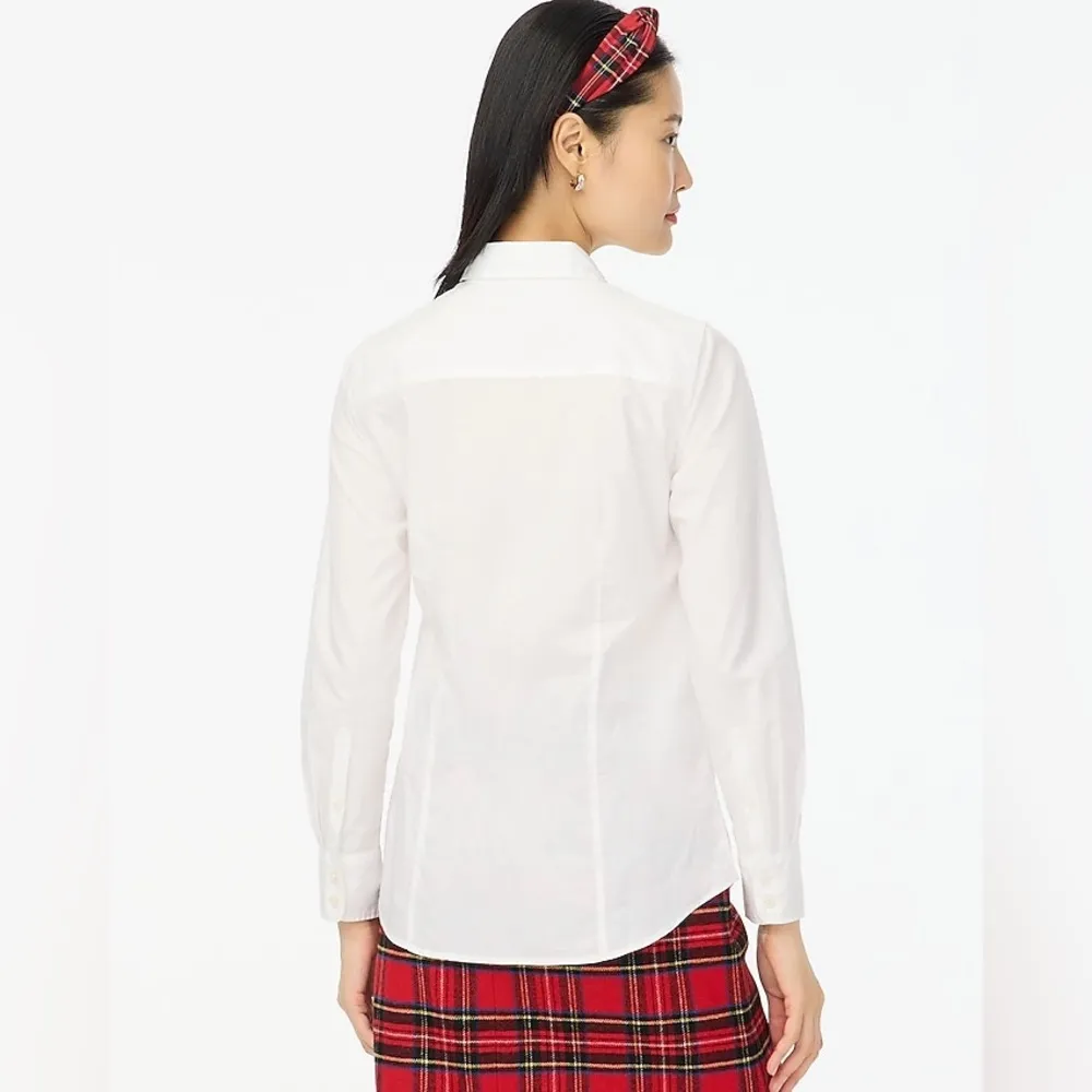 NWT J Crew Tartan placket jeweled button-up cotton shirt in signature fit - Image 4